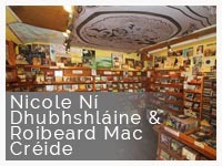 Nicole Ni Dhubhslaine and Roibeard Mac Creide at Dingle Record Shop